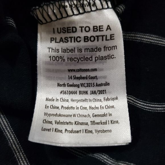 Cotton On Garments size large black and white striped long sleeve - Picture 5 of 7